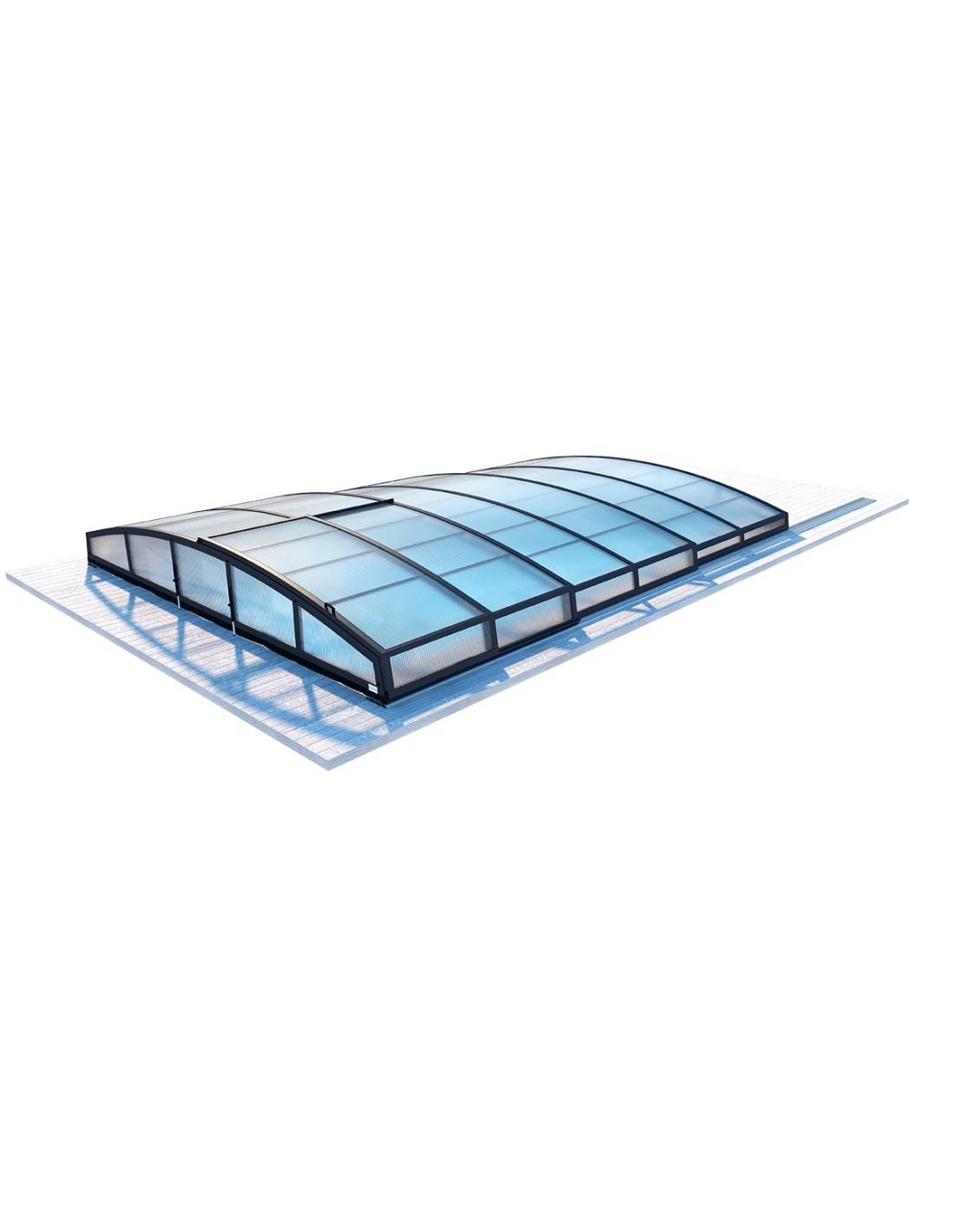 Altanka - Abri de piscine Skyline pour les modèles 6,20x3 m - BAS87, BAS787 - polycarbonate alvéolaire 8 mm - Couleur Ral7016 Graphite - ECO313 - Imagen 1