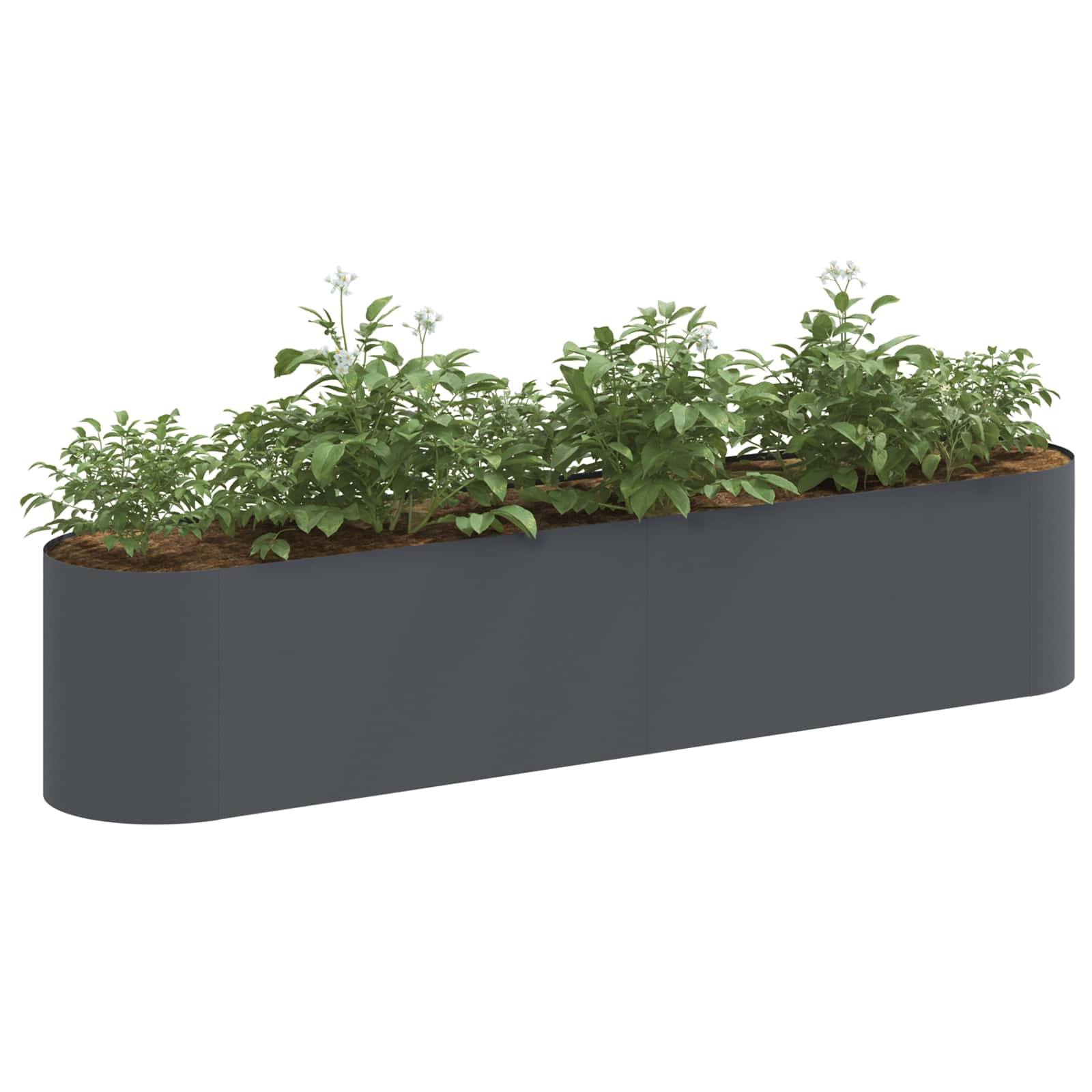 ComfortXL - Carré potager acier balcon légumes herbes base ouverte 200x40x40cm anthracite - ComfortXL Outdoor Living - Image 3