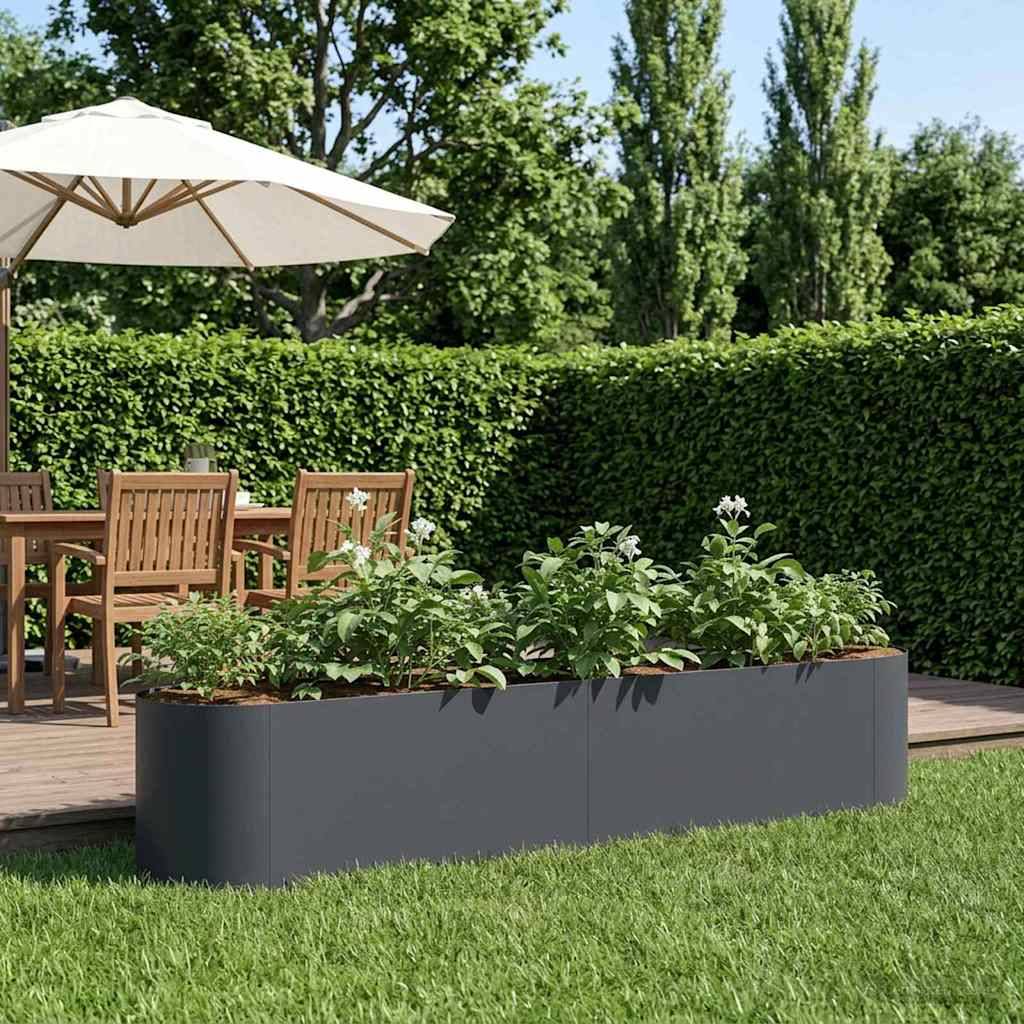 ComfortXL - Carré potager acier balcon légumes herbes base ouverte 200x40x40cm anthracite - ComfortXL Outdoor Living