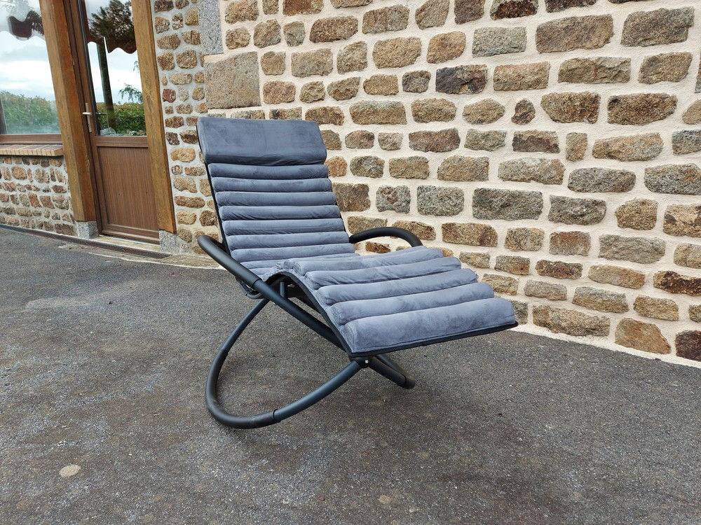 Chalet & Jardin - Bain de soleil Swing Luxe Monaco en aluminium - Gris anthracite Chalet & Jardin - Image 2