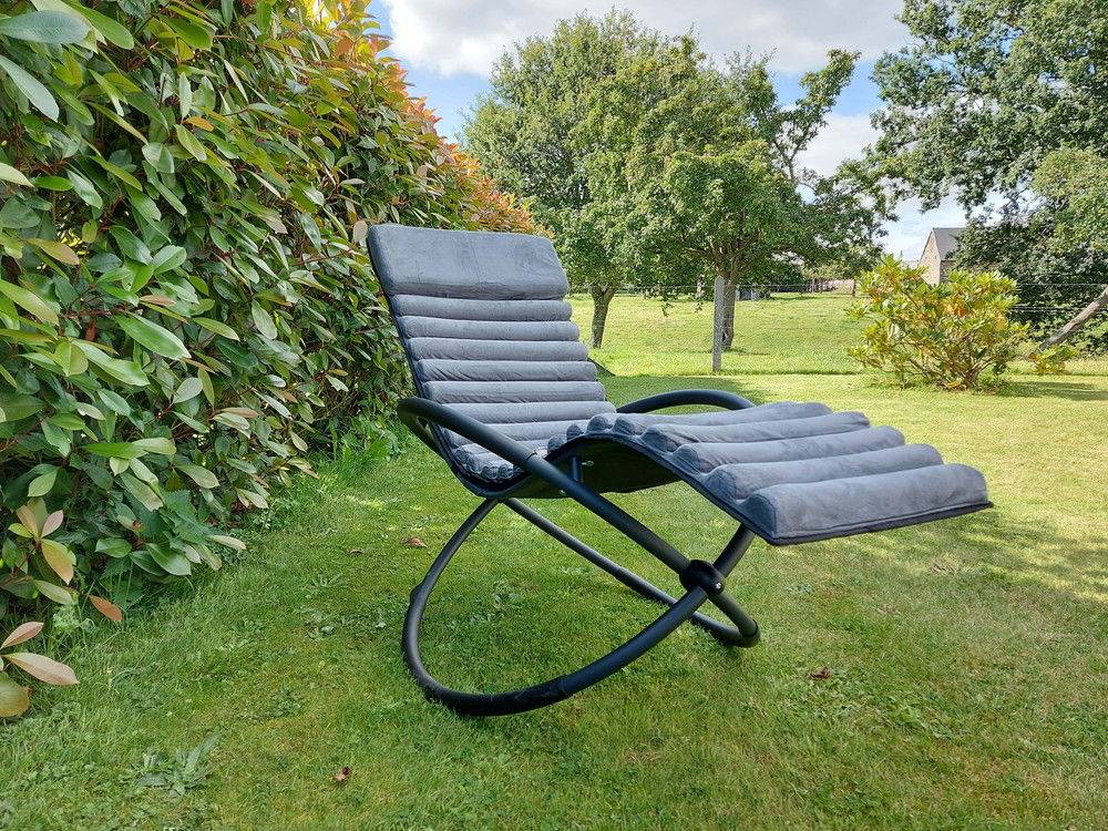 Chalet & Jardin - Bain de soleil Swing Luxe Monaco en aluminium - Gris anthracite Chalet & Jardin - Image 1