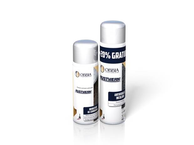 Vernis antirouille OBBIA RUSTVAERN Spray - Incolore - Flacon de 500ml - RUSTSPCO