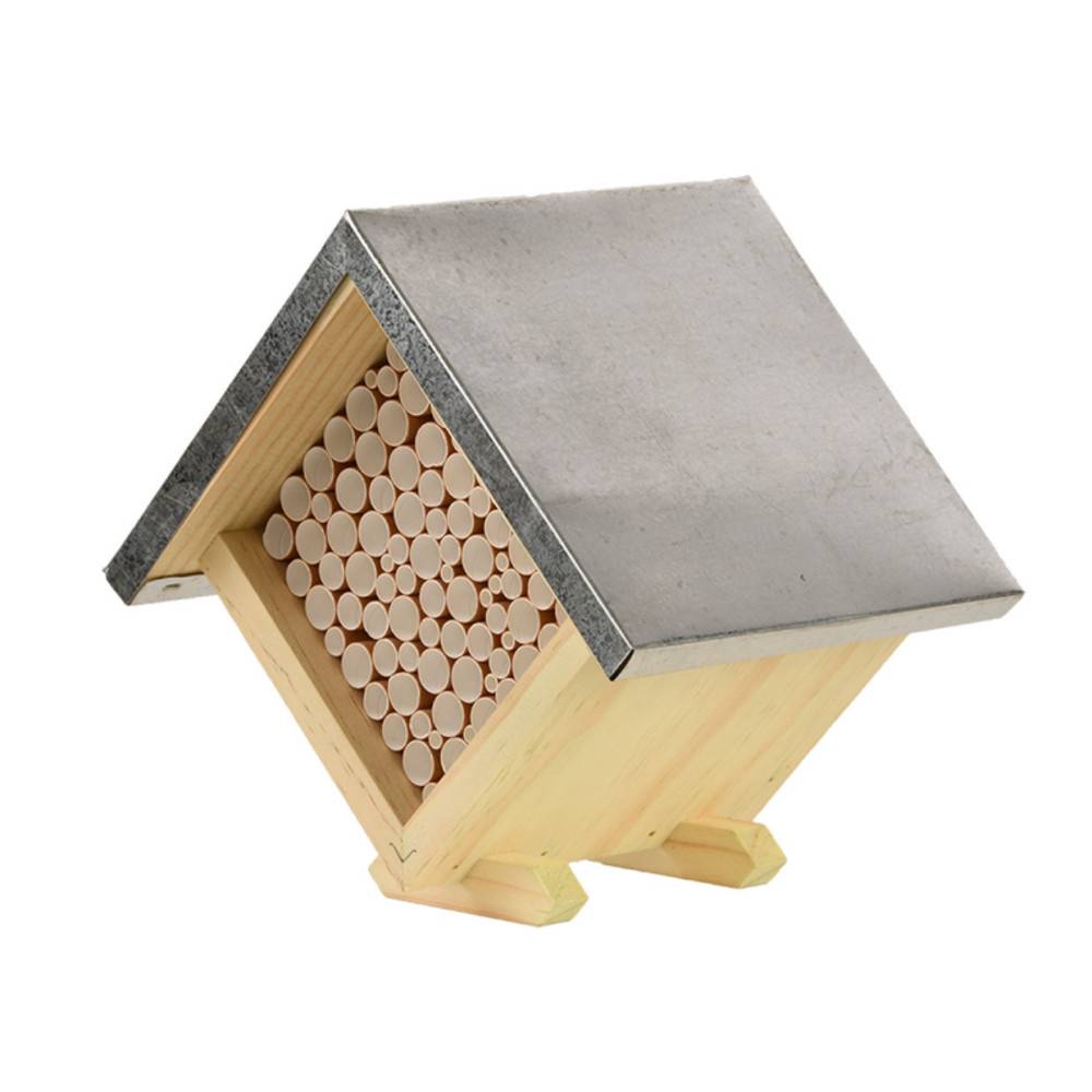 Animallparadise - Maison à abeilles carrée, hauteur 18 cm en bois - Imagen 2