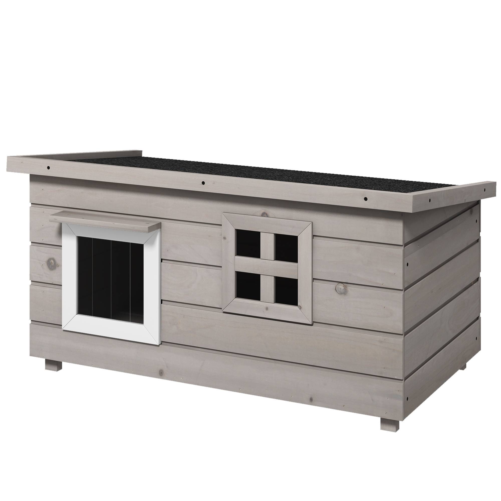 Niche pour chat bois gris 87 x 52 x 44 cm - PANGIVO - Image 2