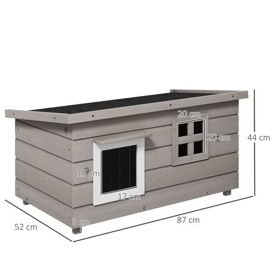Niche pour chat bois gris 87 x 52 x 44 cm - PANGIVO - Image 5