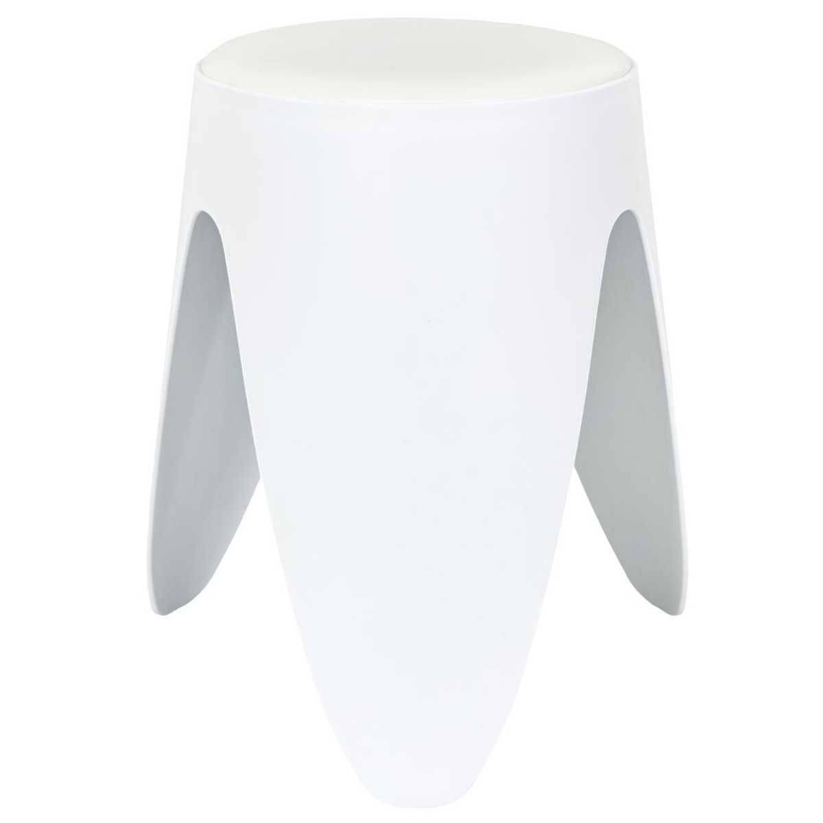 Tabouret Blanc Tulipe en Polypropylène Empilable Ø46 cm - QARIS - Image 1