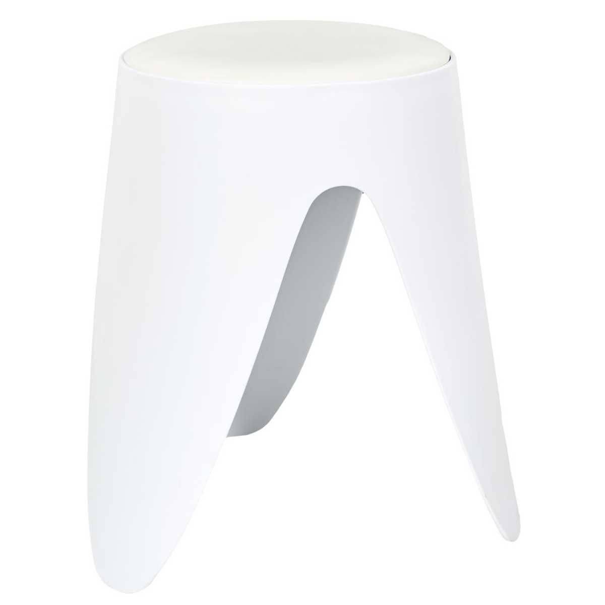 Tabouret Blanc Tulipe en Polypropylène Empilable Ø46 cm - QARIS - Image 4