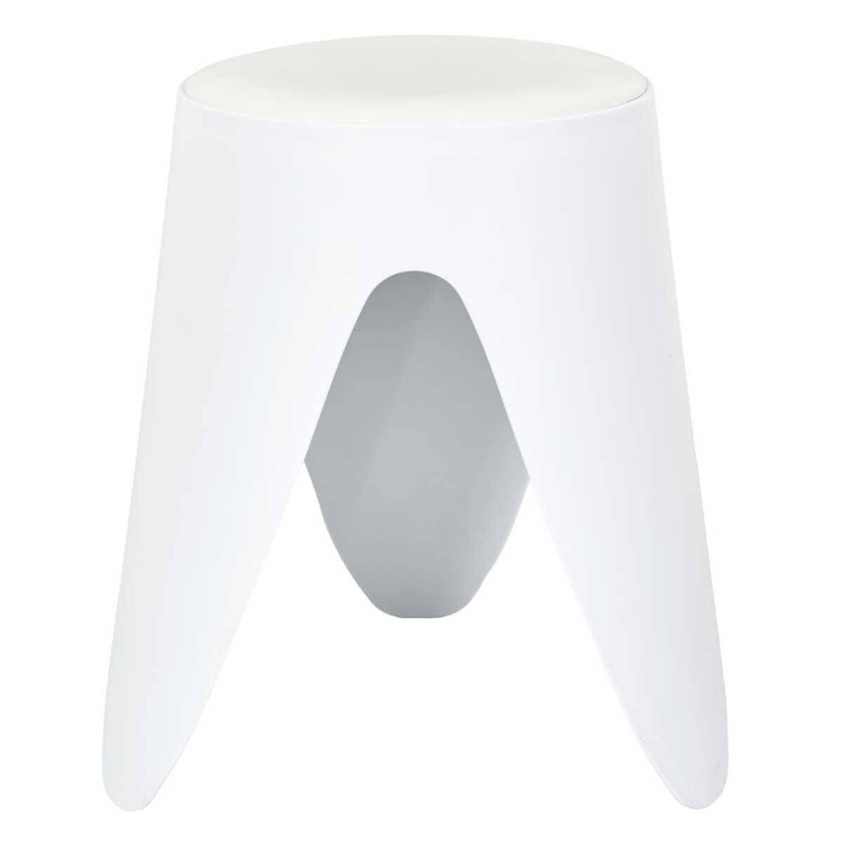 Tabouret Blanc Tulipe en Polypropylène Empilable Ø46 cm - QARIS - Image 5