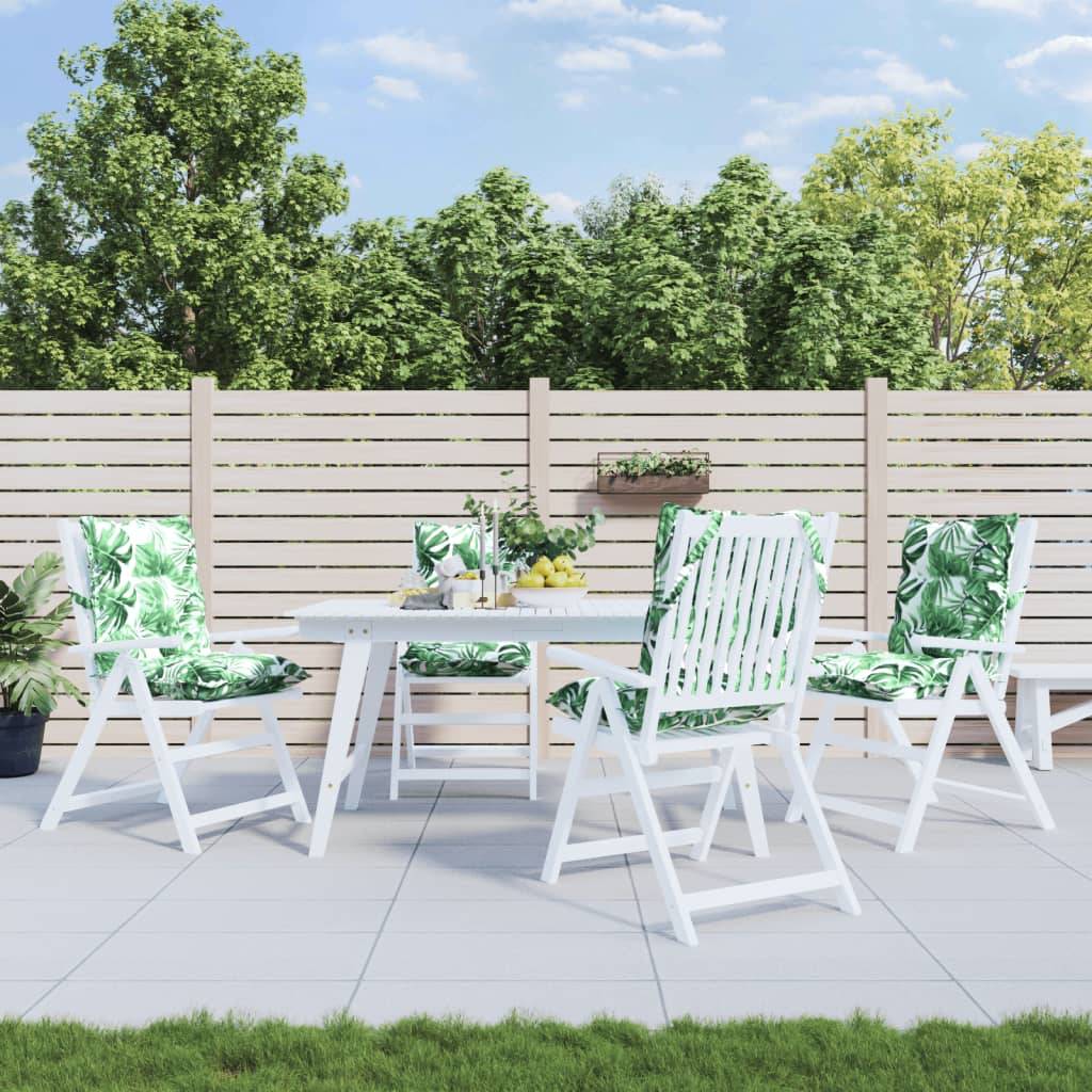 Lot de 4 coussins de chaise à dossier bas tissu Oxford motif feuilles 100 x 50 x 7 cm - PANGIVO - Image 1