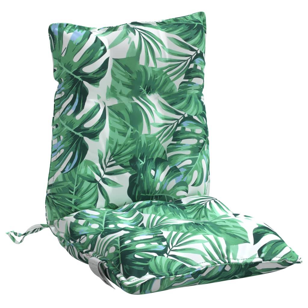Lot de 4 coussins de chaise à dossier bas tissu Oxford motif feuilles 100 x 50 x 7 cm - PANGIVO - Image 5