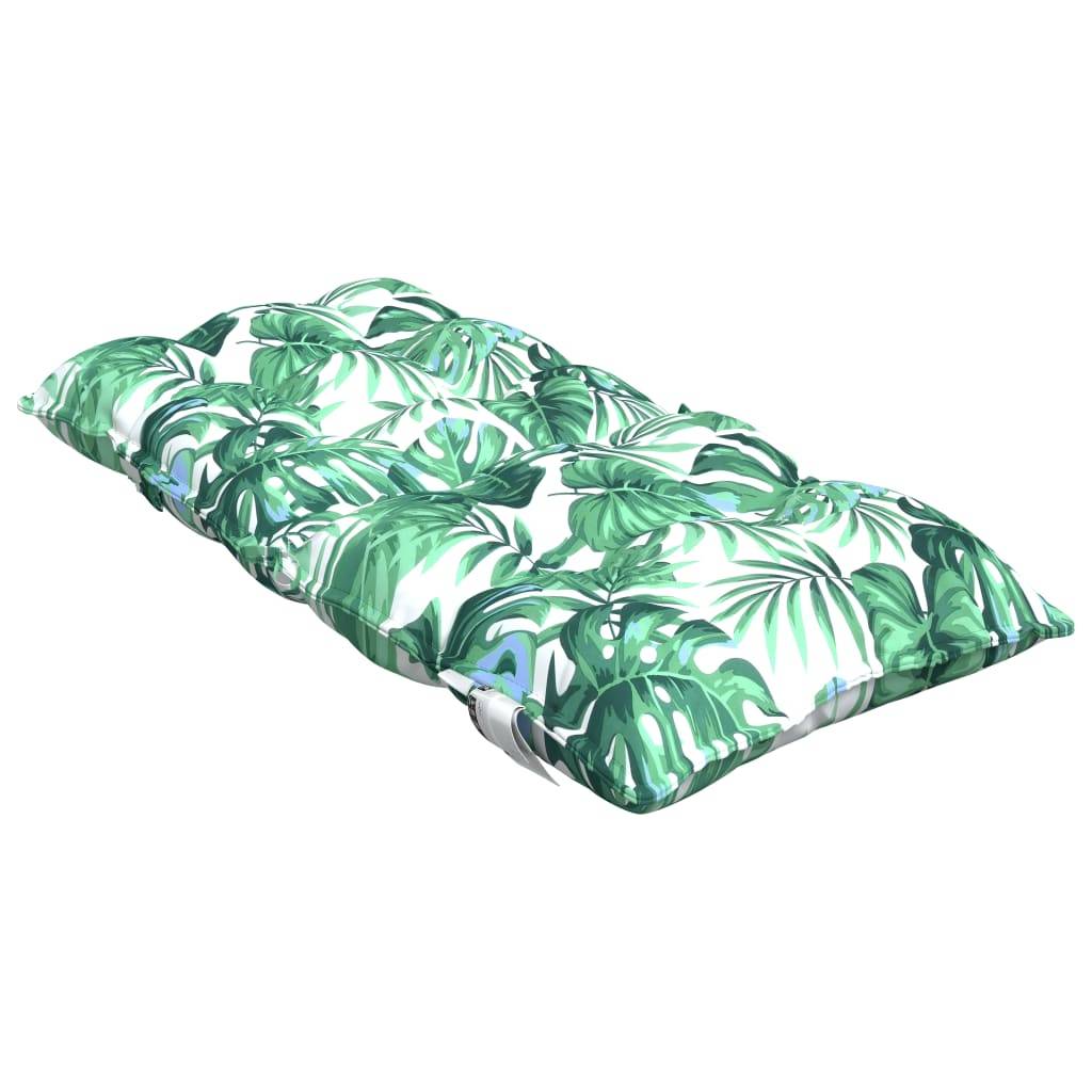 Lot de 4 coussins de chaise à dossier bas tissu Oxford motif feuilles 100 x 50 x 7 cm - PANGIVO - Image 6