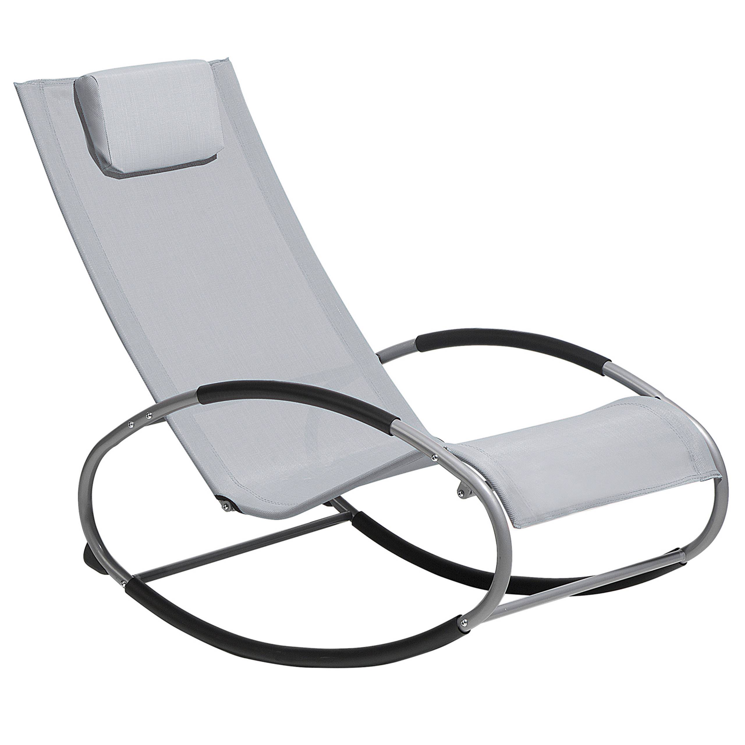Beliani - Chaise de Jardin Transat à Bascule en Textile Gris et Acier Argenté Matières Résistantes et Durables et Design Moderne Très Confortable Beliani - Imagen 1