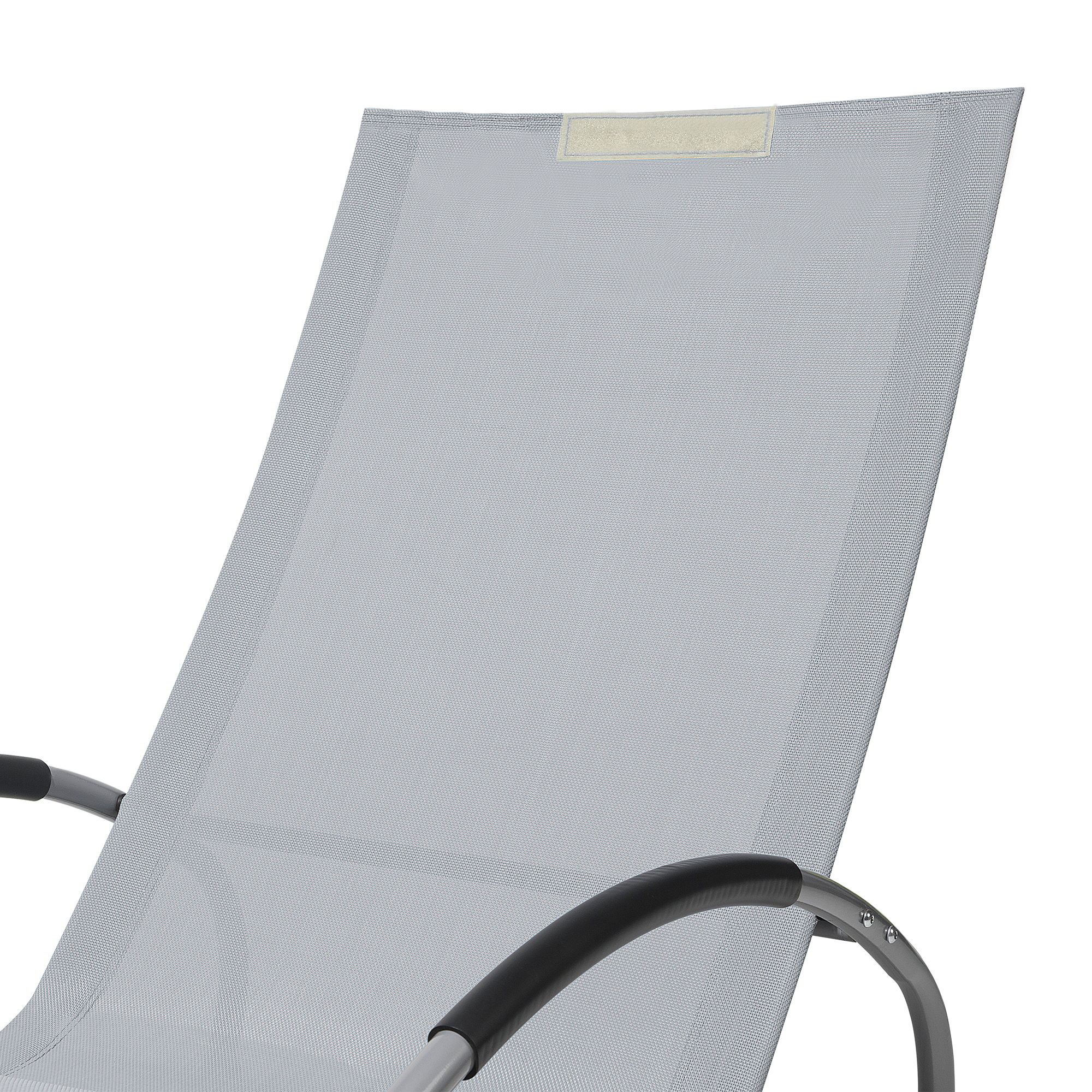 Beliani - Chaise de Jardin Transat à Bascule en Textile Gris et Acier Argenté Matières Résistantes et Durables et Design Moderne Très Confortable Beliani - Imagen 8
