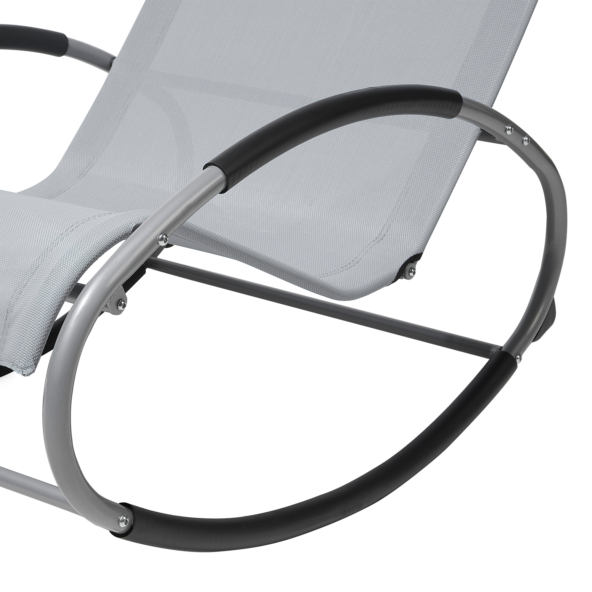 Beliani - Chaise de Jardin Transat à Bascule en Textile Gris et Acier Argenté Matières Résistantes et Durables et Design Moderne Très Confortable Beliani - Imagen 9