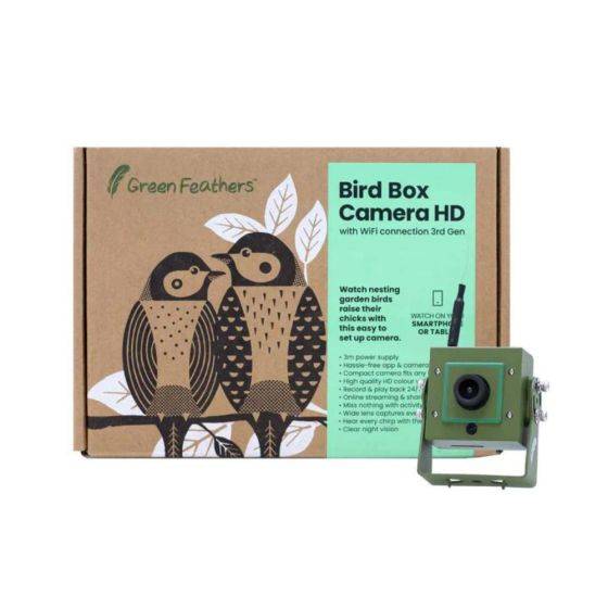 Green Feathers - Caméra wifi pour Nichoir à oiseaux (avec cable 10 m inclus) - Imagen 1