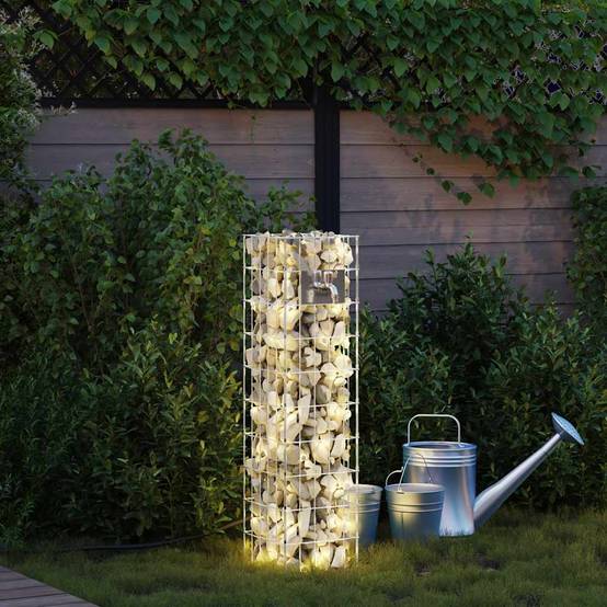 PANGIVO - Robinet gabion acier inoxydable argenté 25 x 25 x 100 cm - PANGIVO - Image 4