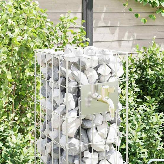 PANGIVO - Robinet gabion acier inoxydable argenté 25 x 25 x 100 cm - PANGIVO - Image 5