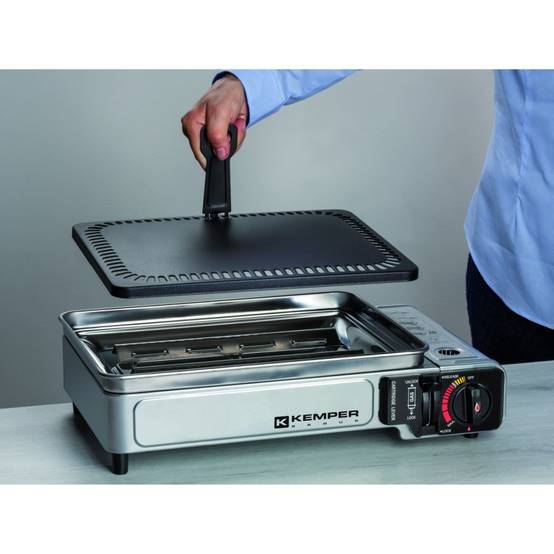 Plancha gaz portable 2300w plaque anti adhésive + valise de transport KEMPER - Image 6