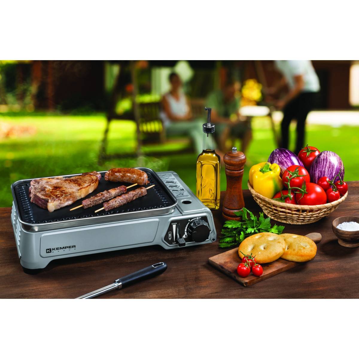 Plancha gaz portable 2300w plaque anti adhésive + valise de transport KEMPER - Image 4