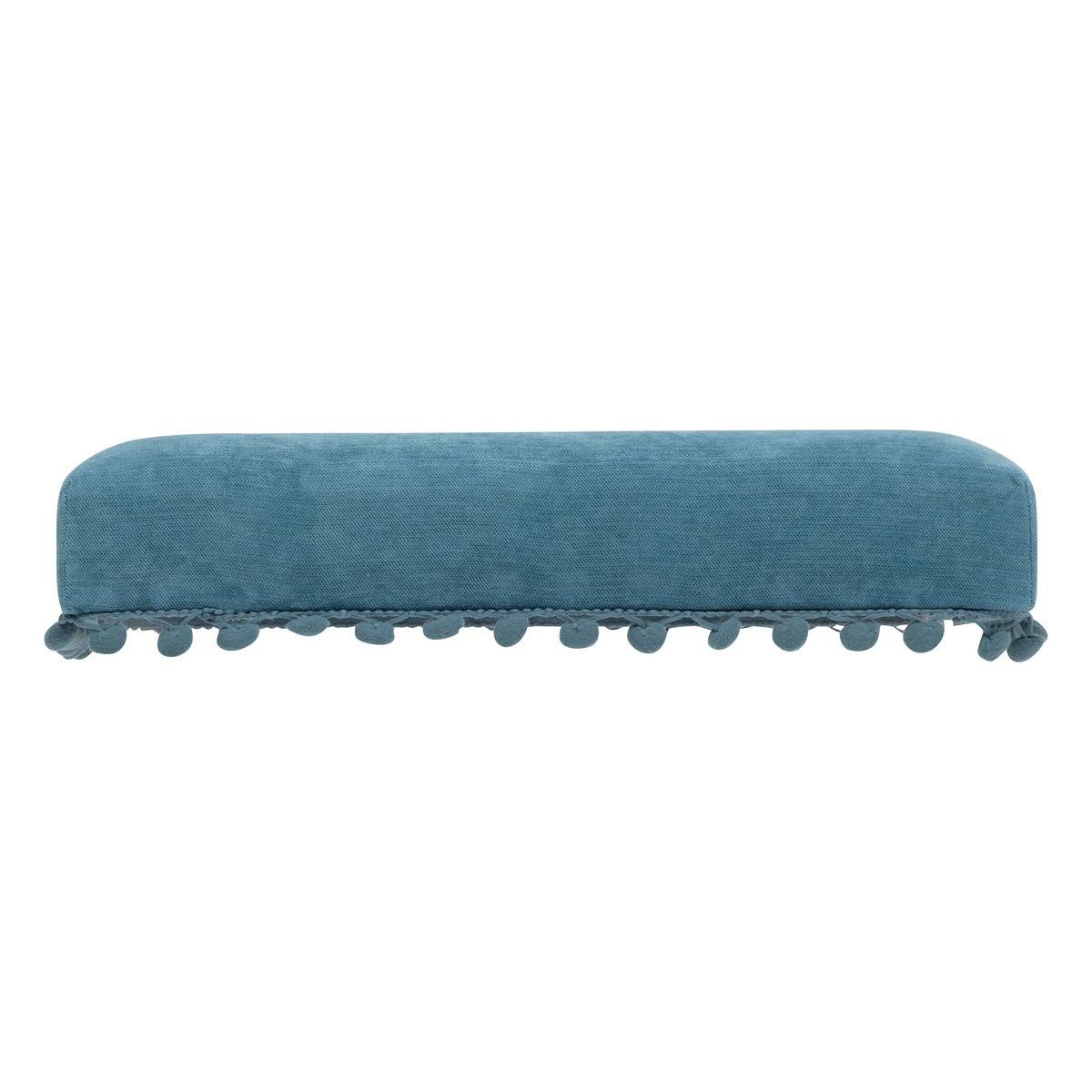 2 en 1 Pouf pliant et coffre de rangement Bleu 40 x 39 cm - Imagen 3