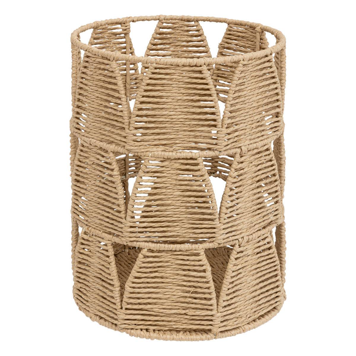 Lot de 2 Paniers de rangement Beige D 28 et D 23 cm - Imagen 2