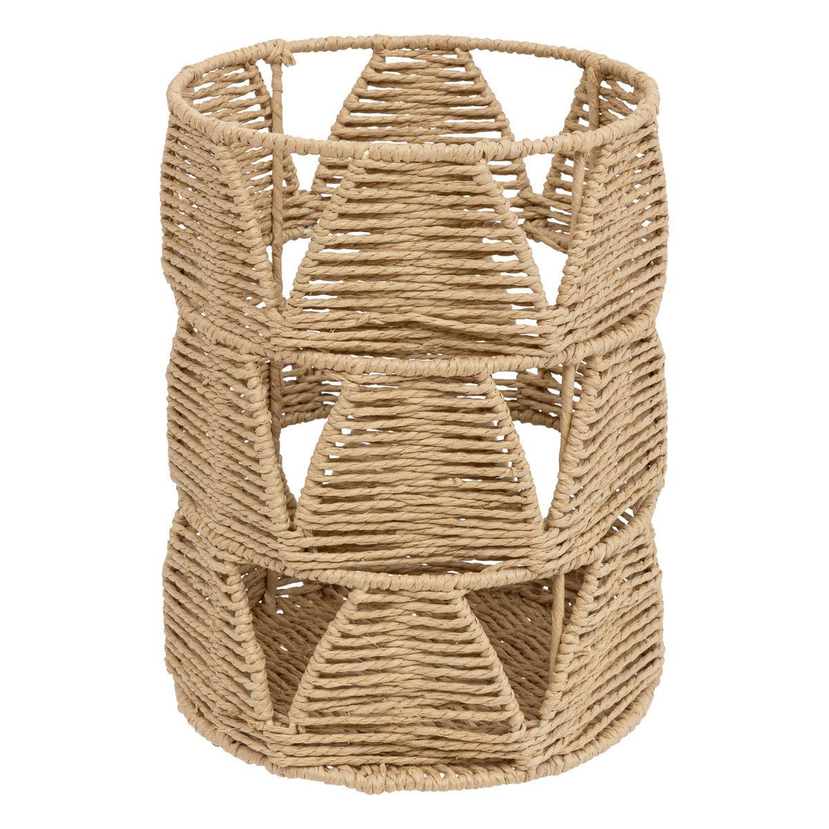 Lot de 2 Paniers de rangement Beige D 28 et D 23 cm - Imagen 3