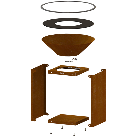 Brasero B.B.O 78 Cognac - Ø75 cm Acier corten - OYAT - Image 4