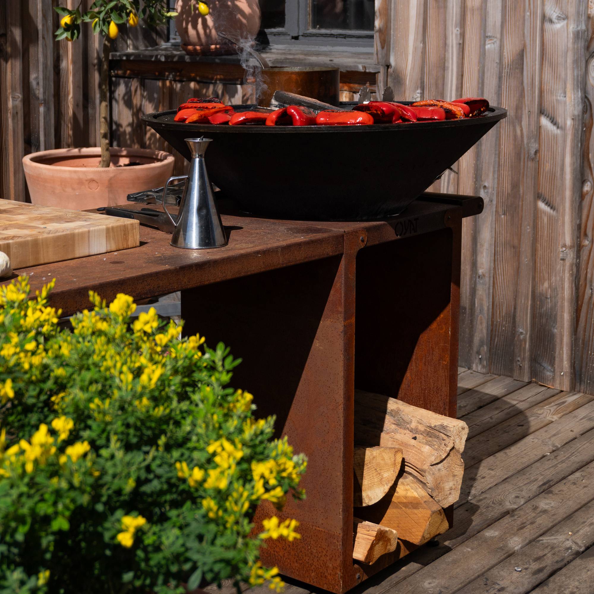 Brasero B.B.O 78 Cognac - Ø75 cm Acier corten - OYAT - Image 2
