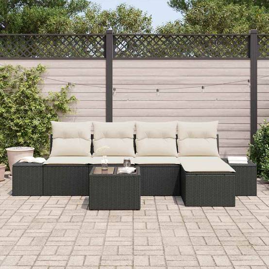 Vidaxl - Ensemble de canapé de jardin 5 pcs Marron et Crème polyrotin vidaXL 3355696 - Image 4