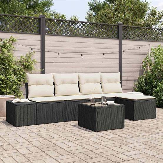 Vidaxl - Ensemble de canapé de jardin 5 pcs Marron et Crème polyrotin vidaXL 3355696 - Image 1