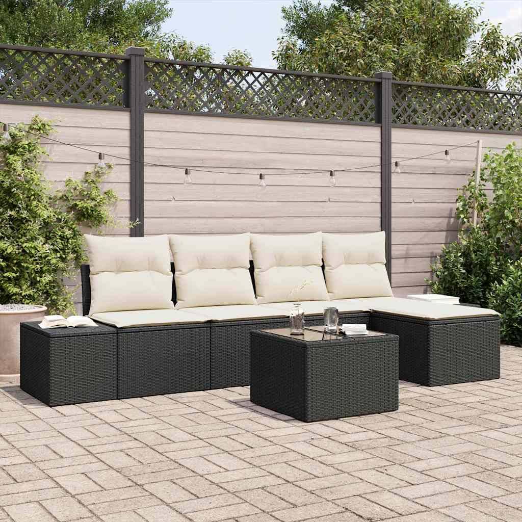 Vidaxl - Ensemble de canapé de jardin 5 pcs Marron et Crème polyrotin vidaXL 3355696 - Image 1