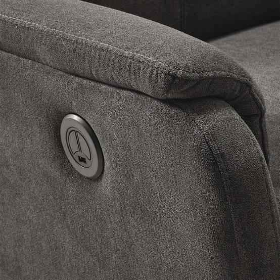 Fauteuil Relax Electrique Tissu Gris foncé - ALCANTAR - Image 5