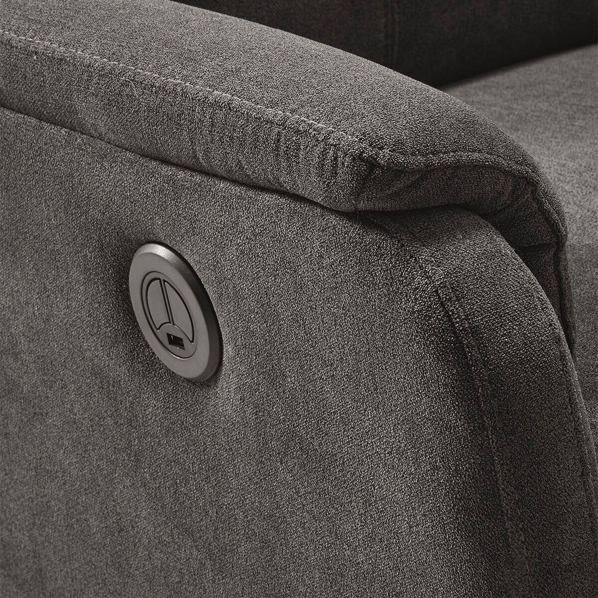 Fauteuil Relax Electrique Tissu Gris foncé - ALCANTAR - Image 5