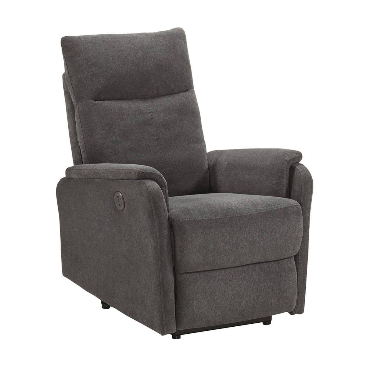Fauteuil Relax Electrique Tissu Gris foncé - ALCANTAR - Image 1