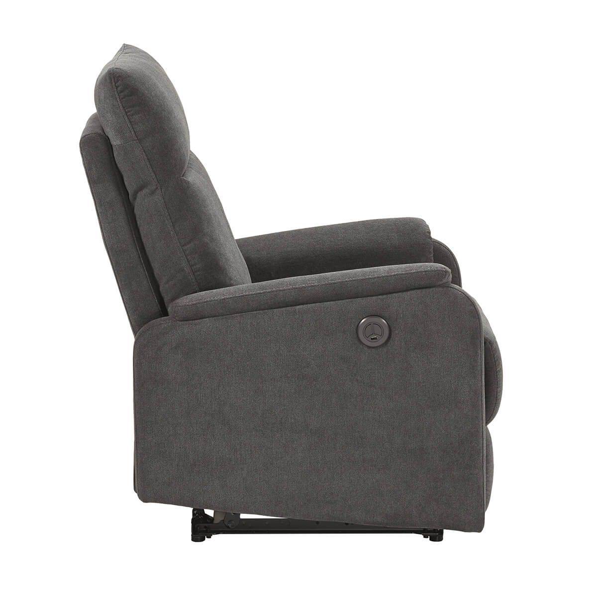 Fauteuil Relax Electrique Tissu Gris foncé - ALCANTAR - Image 6