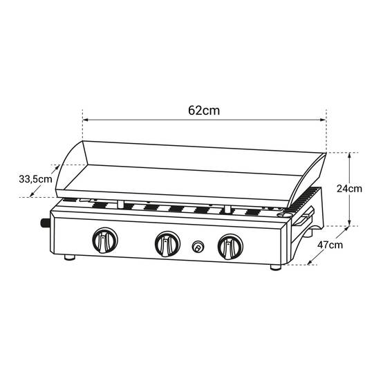 Happy Garden - Plancha au gaz SÉVILLE - 3 brûleurs 7,5kW - HAPPY GARDEN - Imagen 4