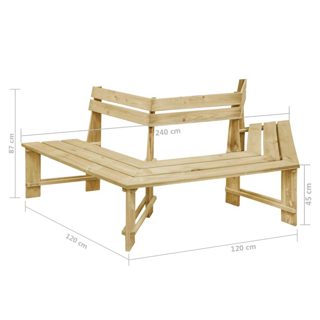 Helloshop26 - Banc de jardin meuble de patio d'extérieur terrasse 240 x 208 x 87 cm bois de pin imprégné - Imagen 5