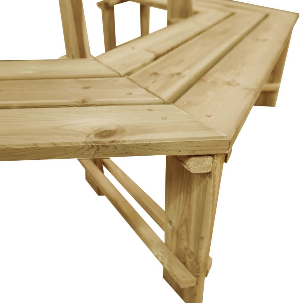 Helloshop26 - Banc de jardin meuble de patio d'extérieur terrasse 240 x 208 x 87 cm bois de pin imprégné - Imagen 4