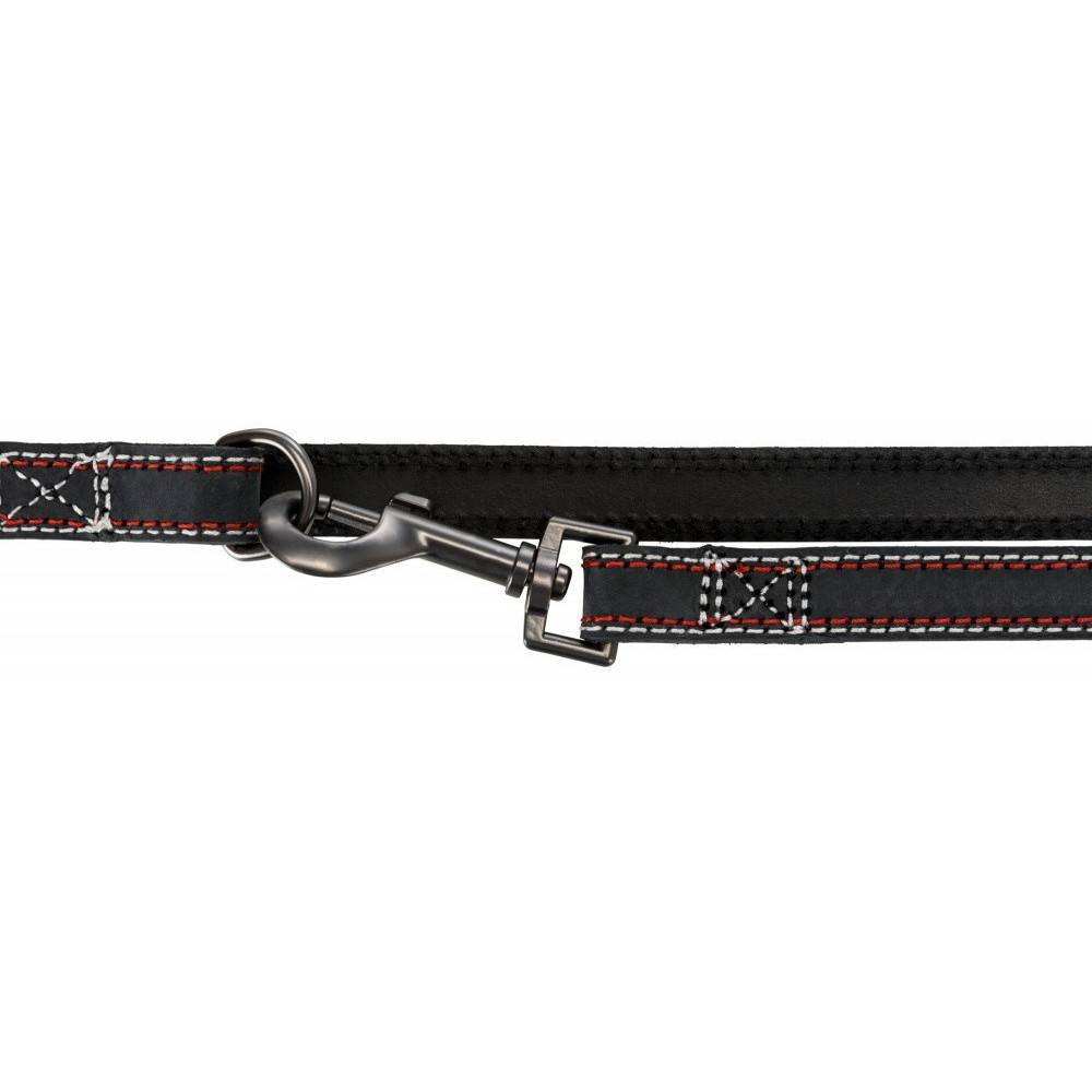Trixie - Trixie - Laisse 15 mm x  2 M en cuir réglable. anthracite. pour chien - Image 4