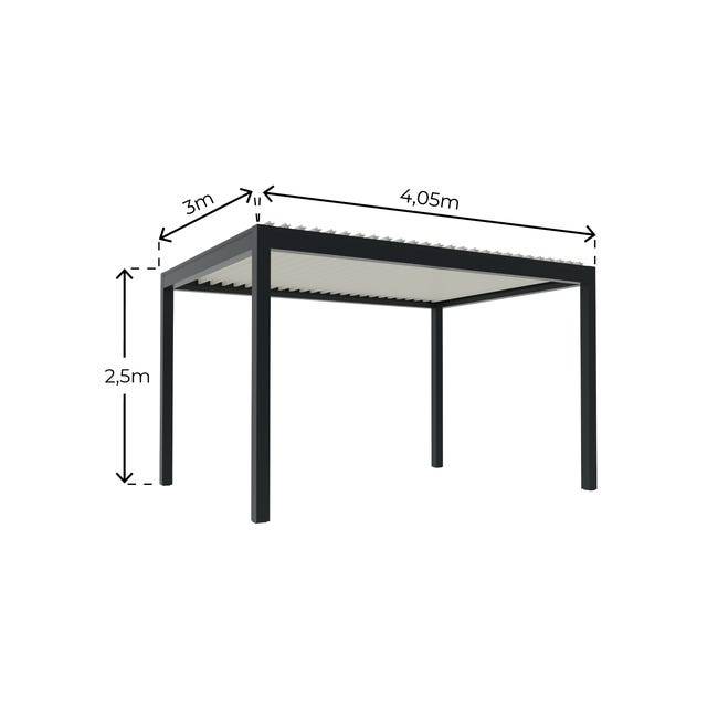 Pergola Bioclimatique Autoportante Motorisée Aluminium 4x3 Blanc O ORIAL France - Image 3