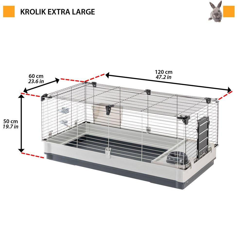 Ferplast - FERPLAST - Cage Cochon d'Inde - Cage Lapin - Maison Lapin - Clapier Lapin - accessoires inclus - Ouvrant et modulable 120 x 60 xh 50 CM - Krolik XL - Imagen 2