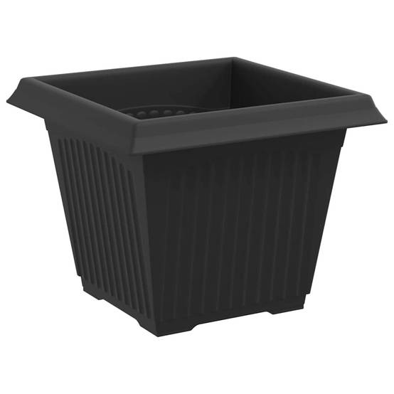 Lot de 6 Pots de Fleurs Carrés Plastique pour Jardin Terrasse avec Drainage 33x33x26 cm Noir - ComfortXL Outdoor Living - Image 5