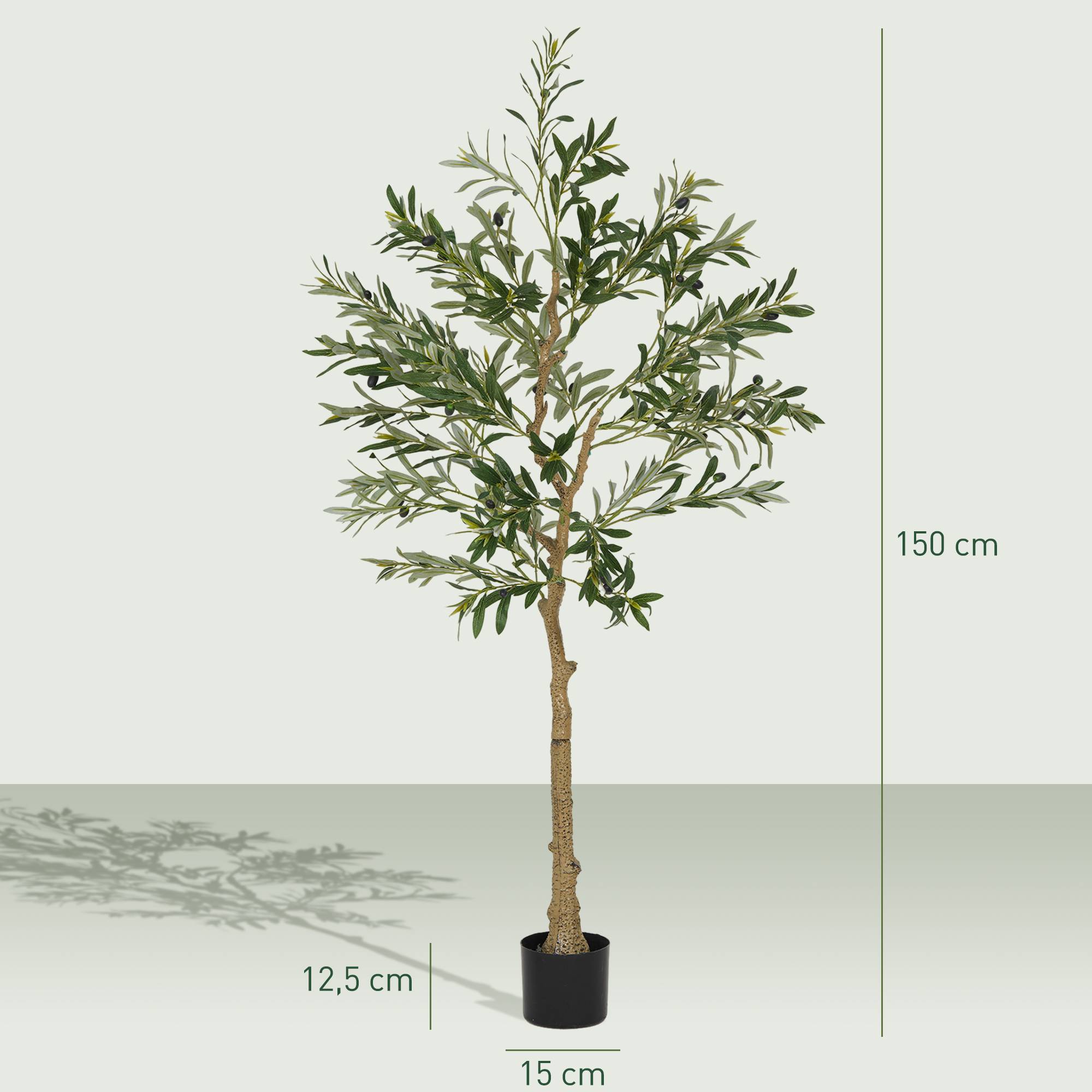 Olivier artificiel 150 cm plante artificielle intérieur, fausse plante décoration pour maison, bureau, salon, chambre - Image 5