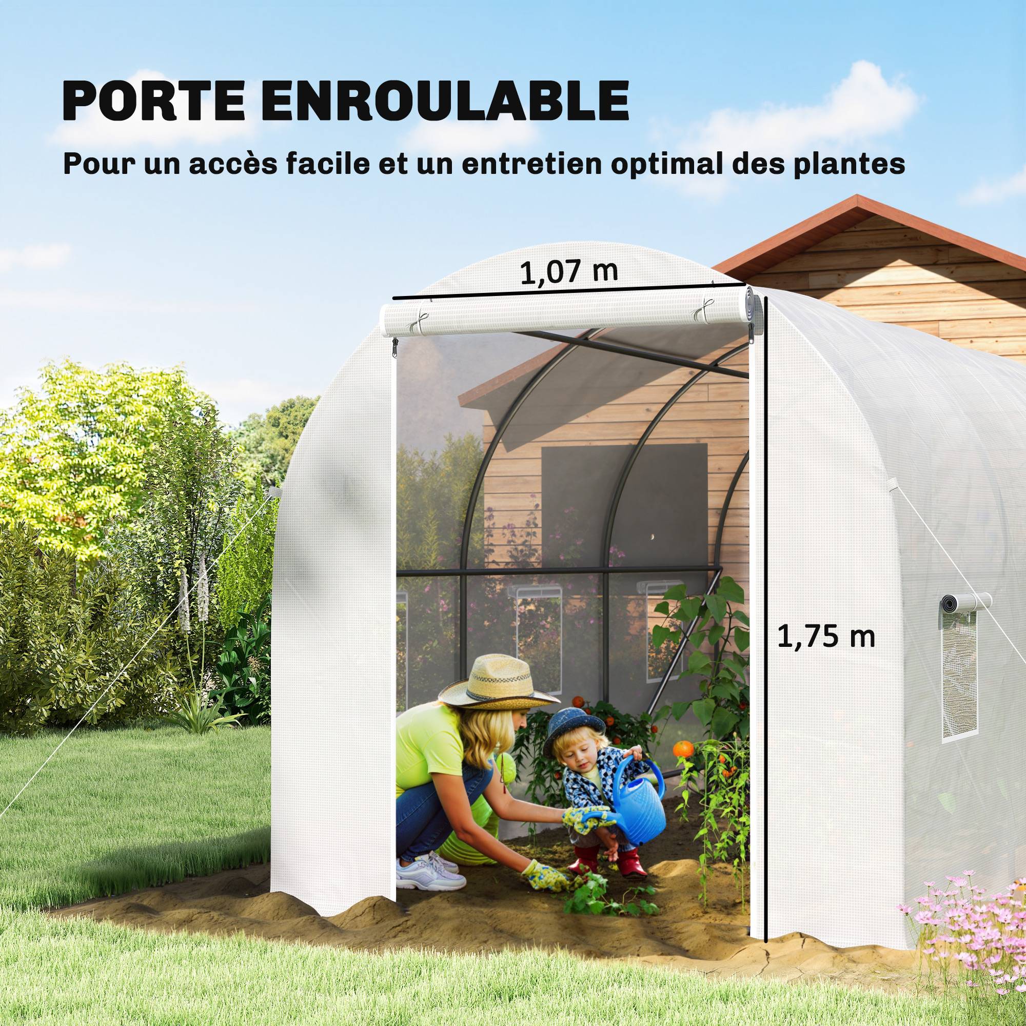 ComfortXL - Serre tunnel acier PE blanc pour cultures protection UV aération 350x200cm - ComfortXL Outdoor Living - Image 6