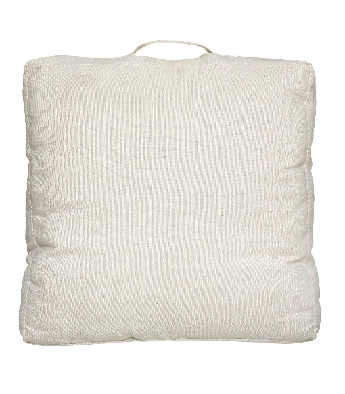 Coussin de Sol Ivoire & Gris ardoise avec Pompons 48 x 48 cm - Imagen 4