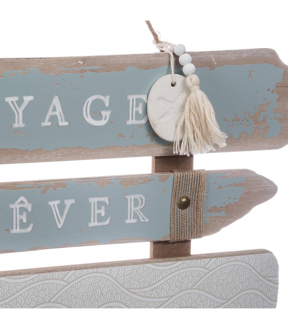 Décoration murale Pancarte en Bois aspect Vieilli avec textes imprimés 37.5 x 33 cm - Imagen 2