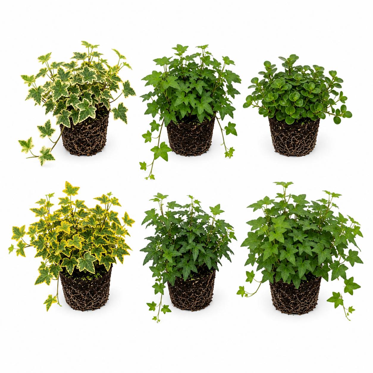 Hedera lierre mélangé 6 plantes P12 - couvre-sol bord de bassin ombre rustique - Image 1