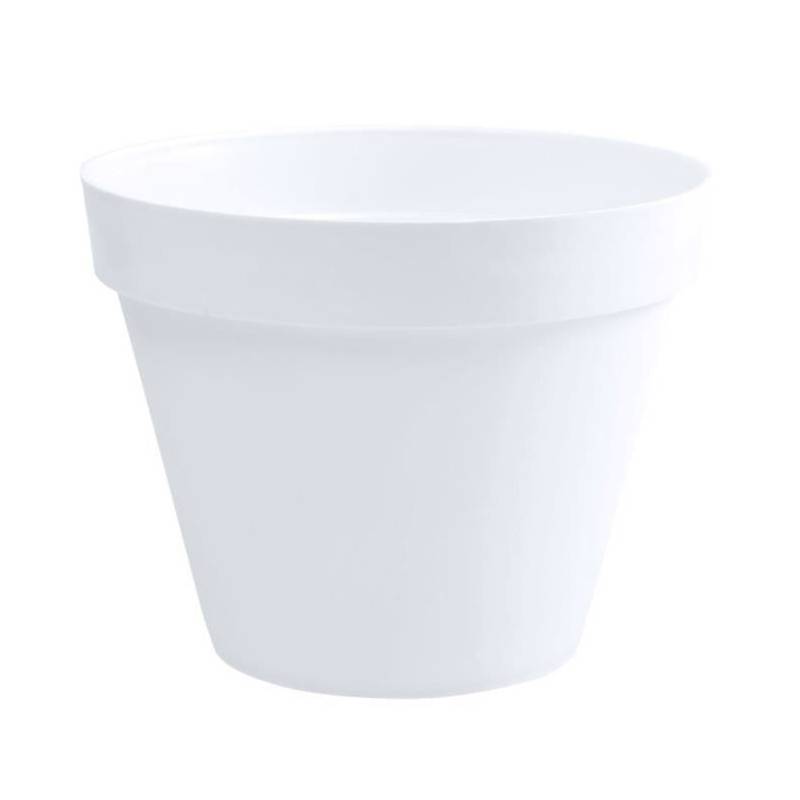 EDA Plastiques - Eda Pot De Fleur Rond Toscane - ø 40 X H 32 Cm - 23 L - Blanc - Image 1