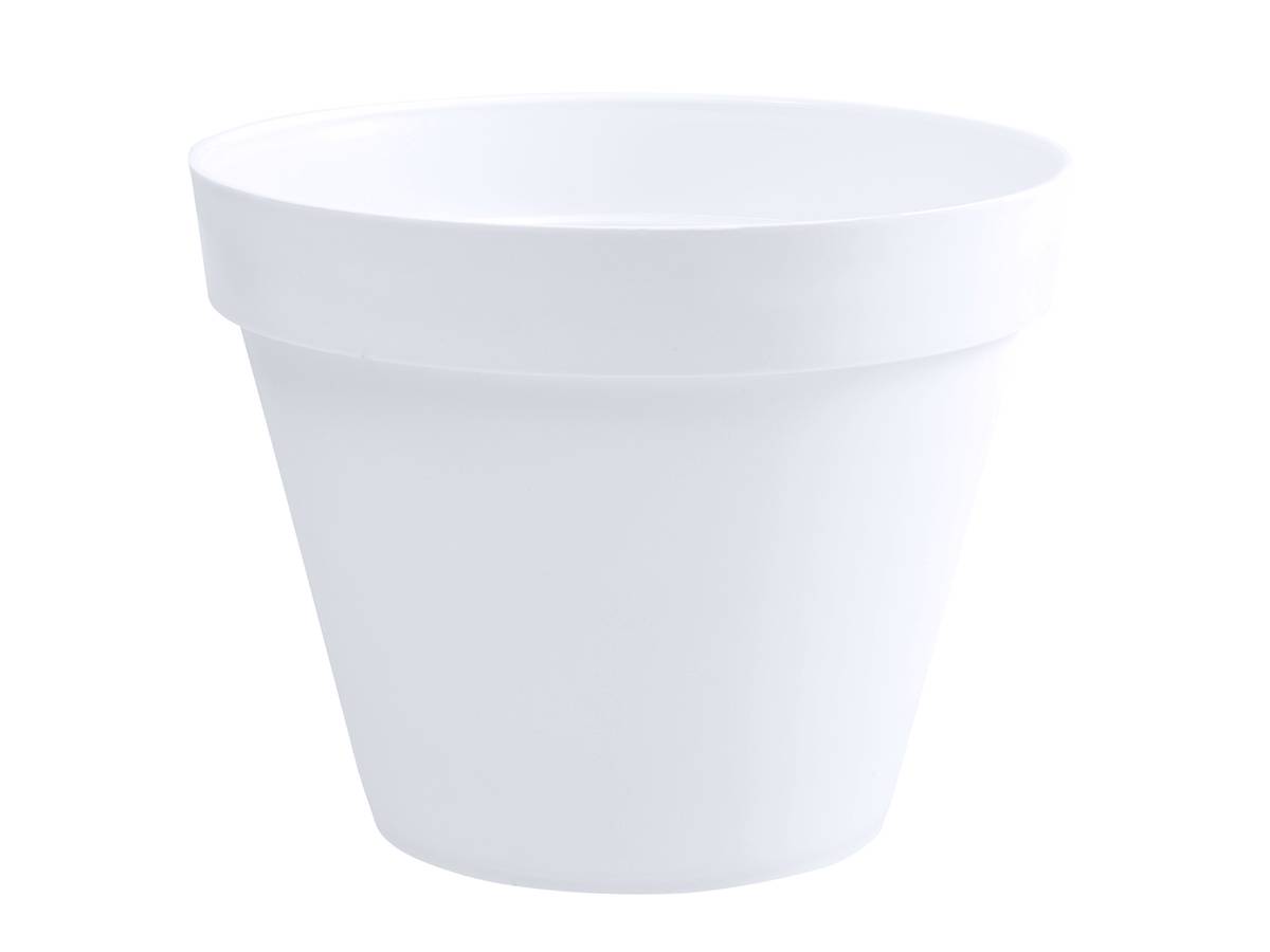 EDA Plastiques - Eda Pot De Fleur Rond Toscane - ø 40 X H 32 Cm - 23 L - Blanc - Image 2
