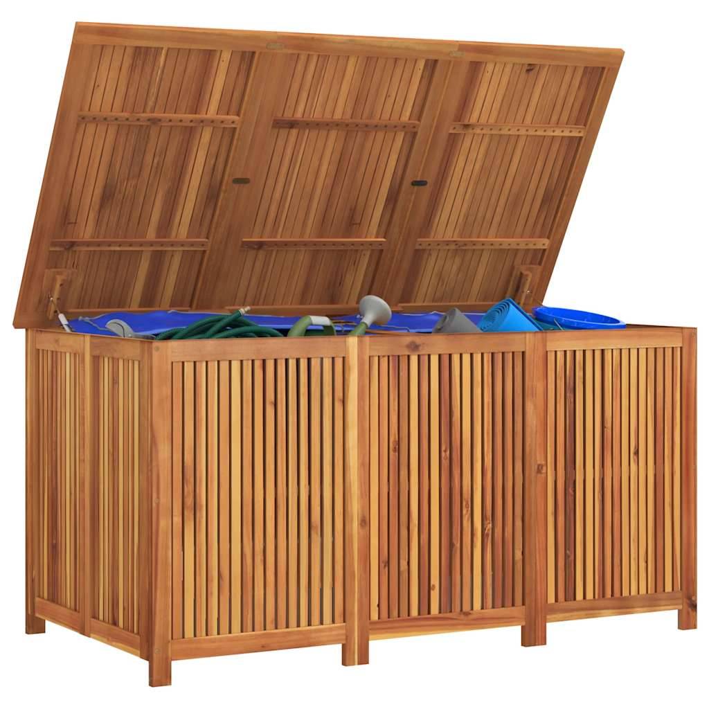 Coffre de jardin bois d'acacia naturel 150 x 80 x 75 cm - PANGIVO - Image 6